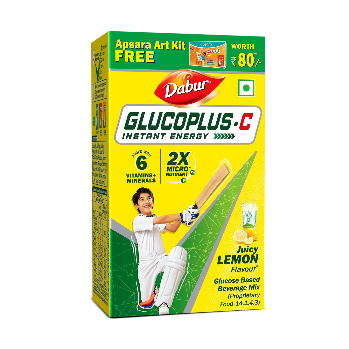 Glucoplus C Lemon Pack For Instant Energy + Free Drawing Kit