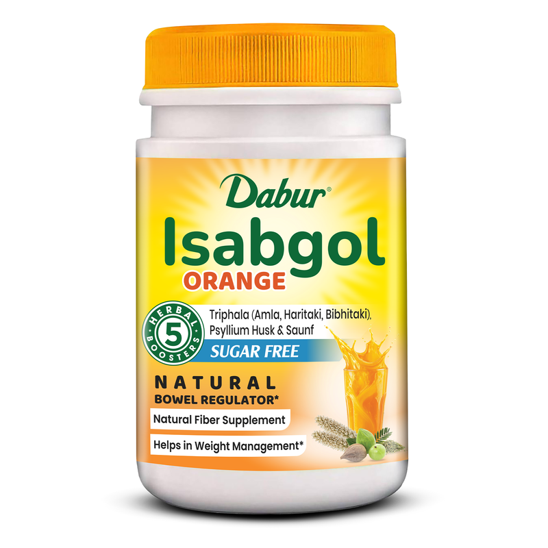 Dabur Isabgol Orange 100g | Natural Fiber Supplement with Orange Flavour