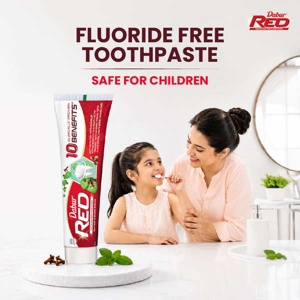 Dabur Red Toothpaste (Buy 3 Get 1 Free) | Fluoride-Free | World's No.1 Ayurvedic Paste | Germ & Cavity Protection