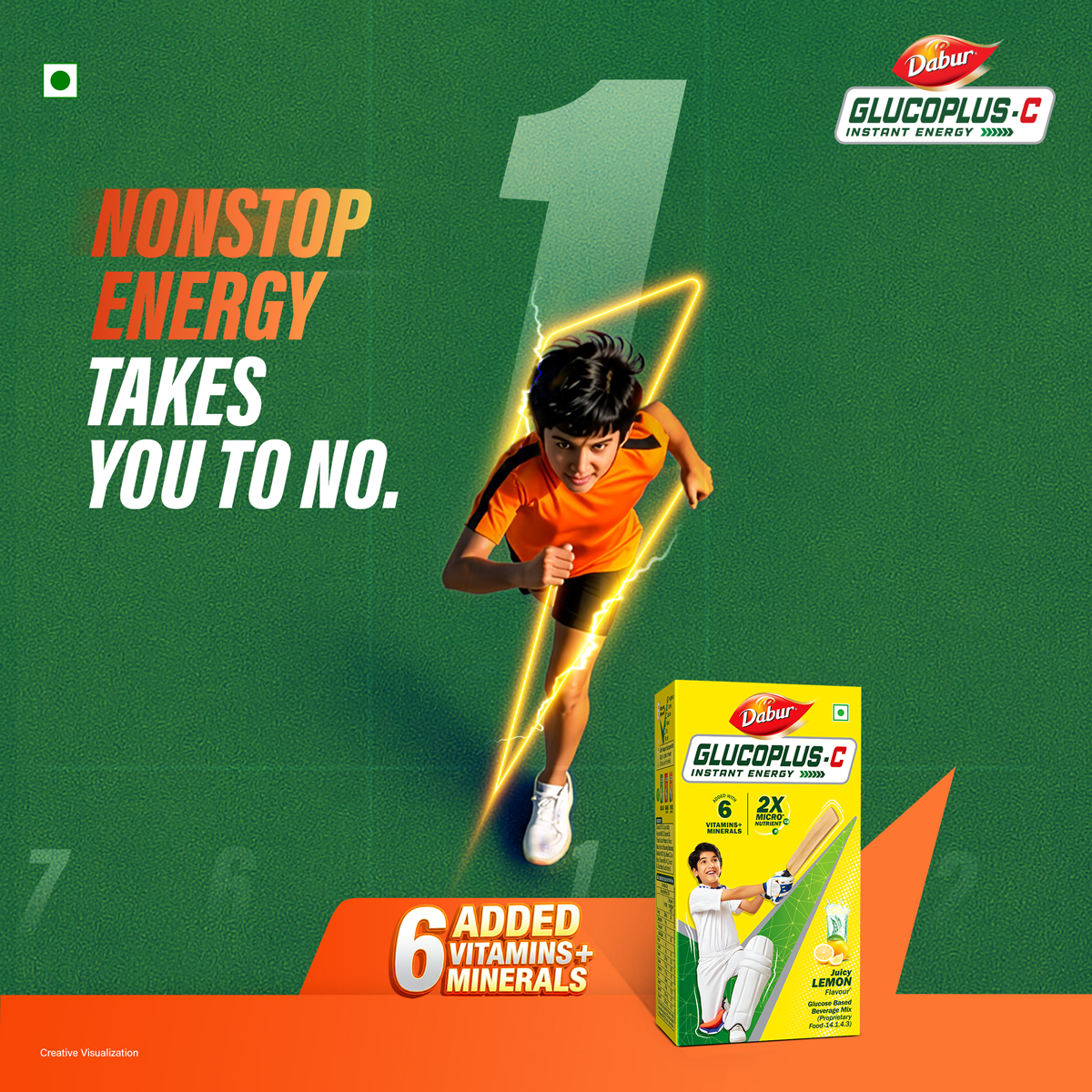 Glucoplus C Lemon Pack For Instant Energy + Free Art Kit