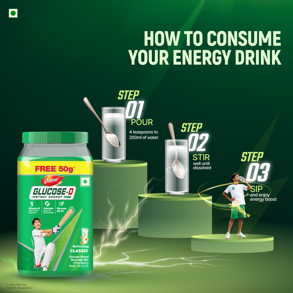Glucose-D 200g Jar + 50g Free For Instant Energy
