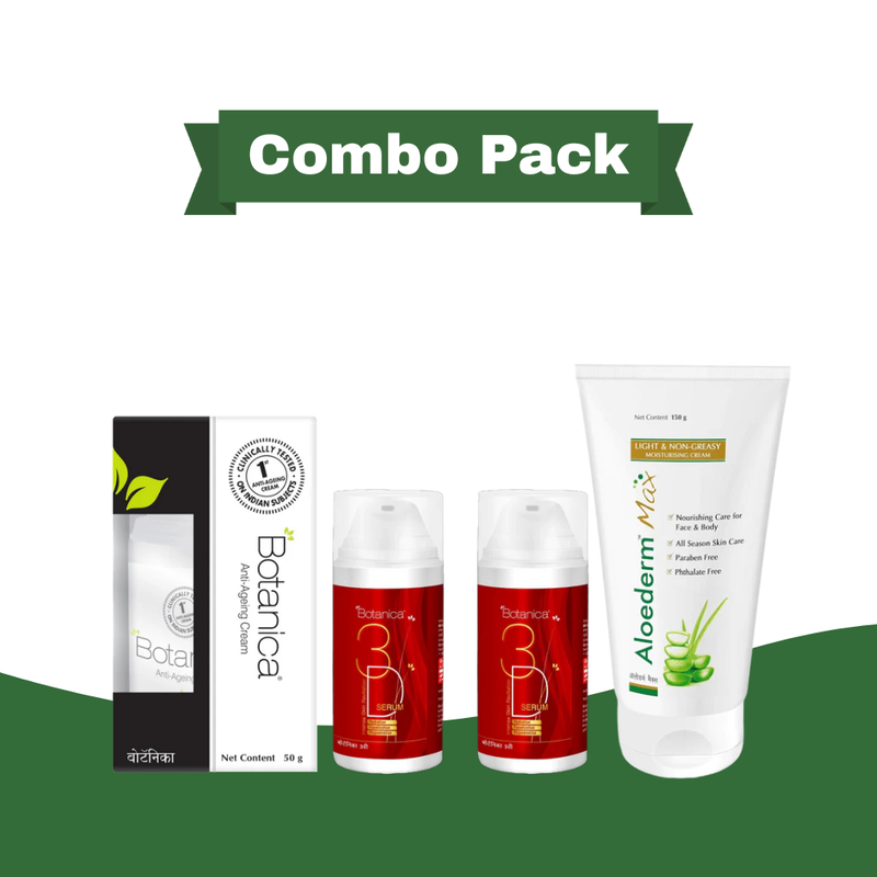 Botanica Anti Ageing Cream 50g + Aloederm Max Moisturising Cream 150g + Botanica 3D Serum 30ml