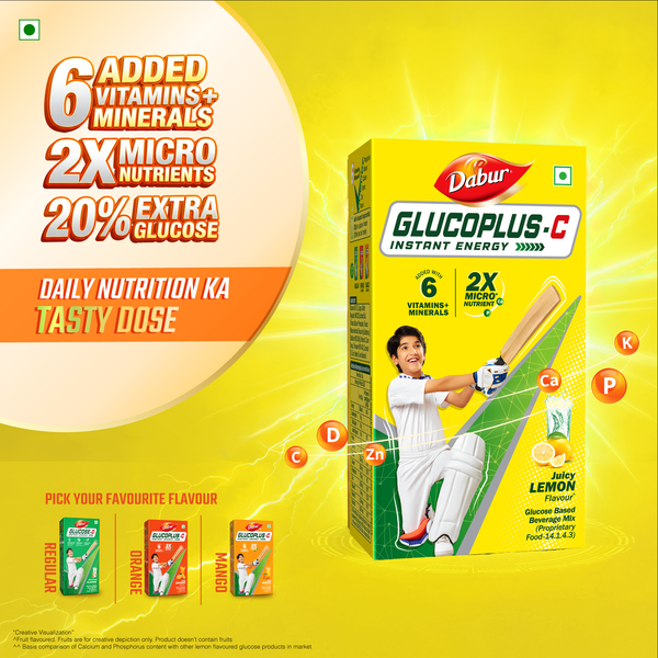 Glucoplus C Lemon Pack For Instant Energy + Free Art Kit