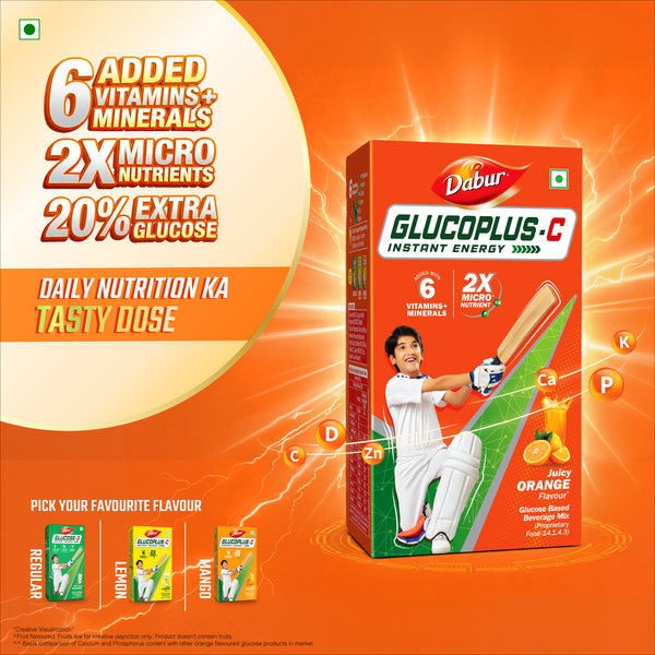 Glucoplus C Orange  Pack For Instant Energy + Free Art Kit