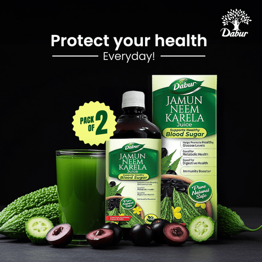 Dabur Jamun Neem Karela Juice | Control Blood Sugar Levels and Bad Cholesterol | Metabolic & Digestive | Diabetic Care (Pack of 2)
