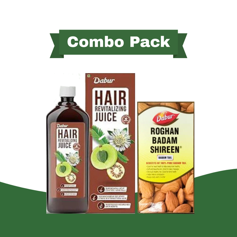 Dabur Hair Revitalizing Juice 1L and Roghan Badam Shireen 100ml