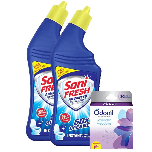 Sani Fresh Advanced Toilet Cleaner (Free Odonil 48g) (Pack of 2)