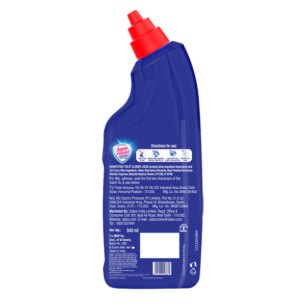 Sani Fresh Advance Disinfectant Toilet Cleaner Liquid, 500ml + 500ml + 48g Odonil Block FREE