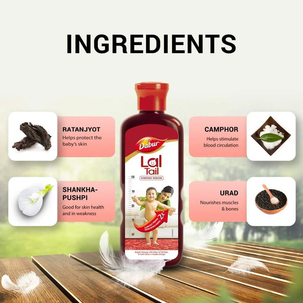 Dabur Lal Tail - Ayurvedic Baby Oil 2x Faster Physical Growth