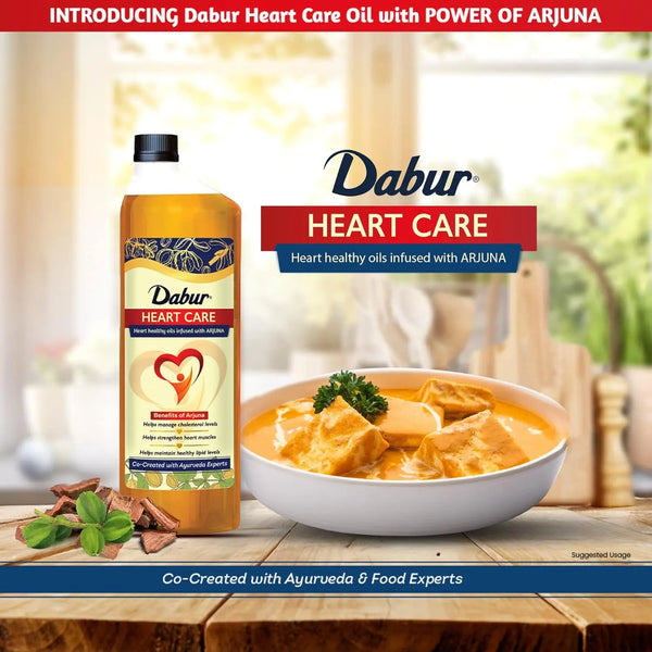 Dabur Heart Care Oil with Arjuna | Rice Bran Oil, Flaxseed oil & Sesame oil | Goodness of MUFA, PUFA and Oryzanol