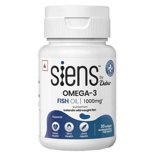 Siens By Dabur Omega-3 Fish Oil Capsules | Supports Heart, Skin & Joint Health| EPA & DHA