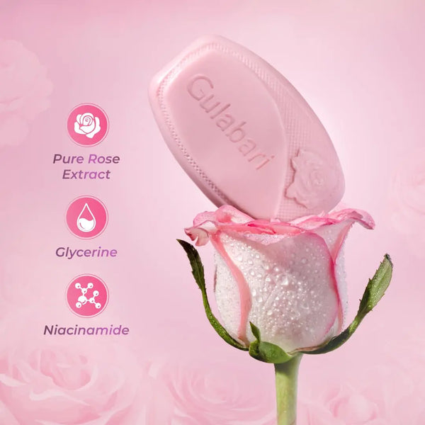 Dabur Gulabari Radiant Rose Glow Soap (Pack of 4)