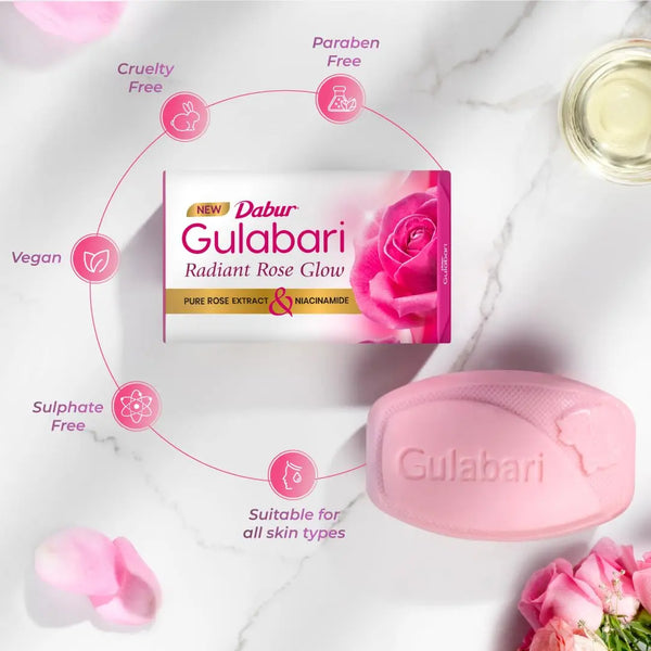 Dabur Gulabari Radiant Rose Glow Soap (Pack of 4)