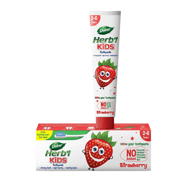 Dabur Herb'l Kids Strawberry Toothpaste (Free Toothbrush)