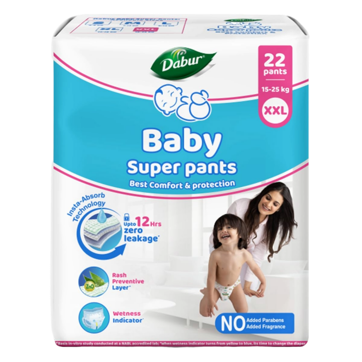 Dabur Baby Super Pants M Size – 22 Pants x 3 Packs | Ultra Soft & Dry
