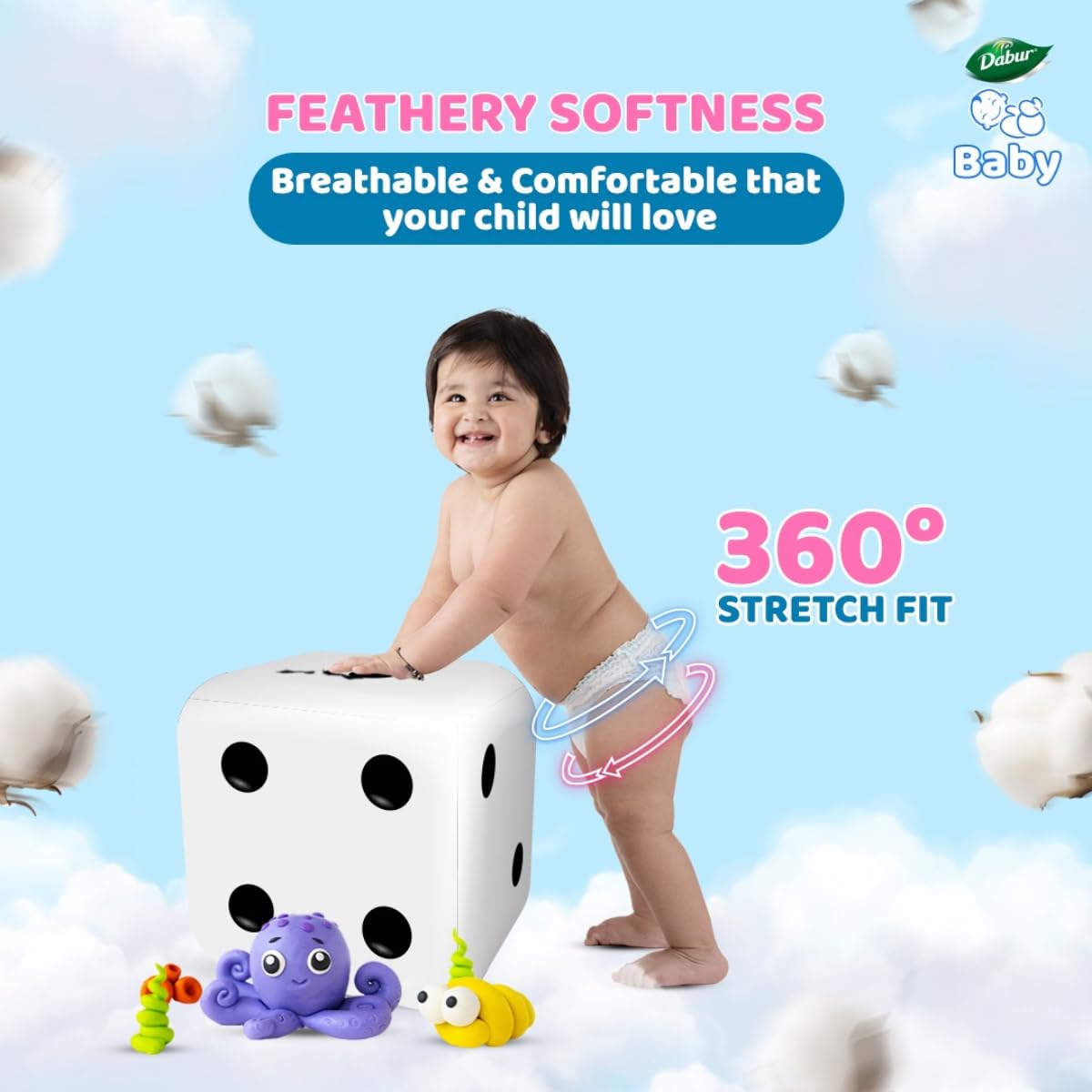 Dabur Baby Super Pants M Size – 22 Pants x 3 Packs | Ultra Soft & Dry