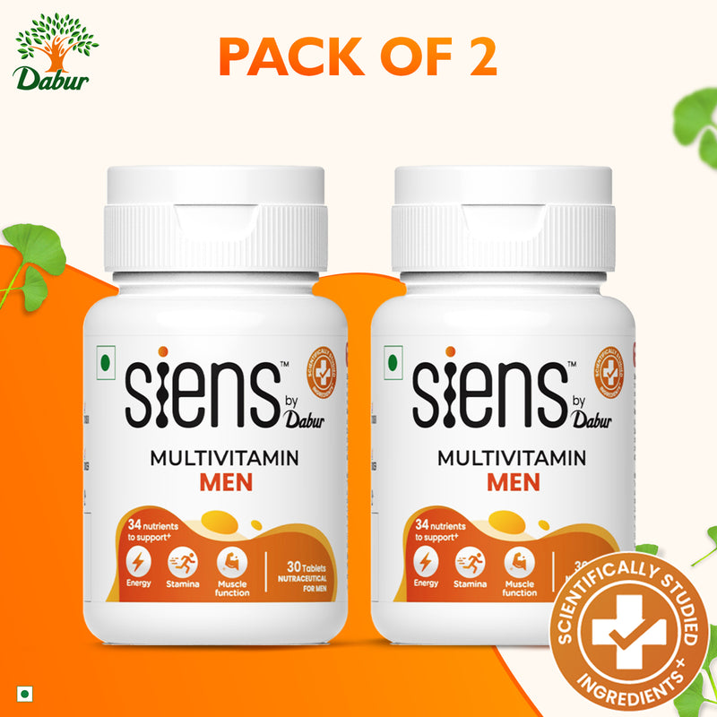 Siens By Dabur Multivitamin for Men | 34 nutrients to Support Energy, Muscle Function & Stamina