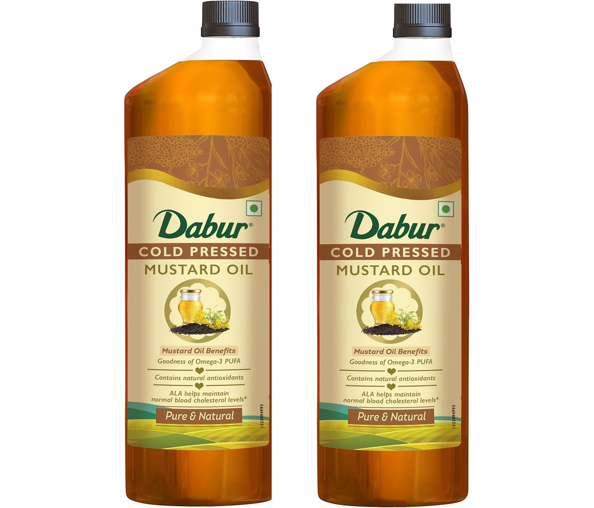Dabur Cold Pressed Mustard Oil | Rich in Omega 3 | Pure & Flavorful Cooking Oil