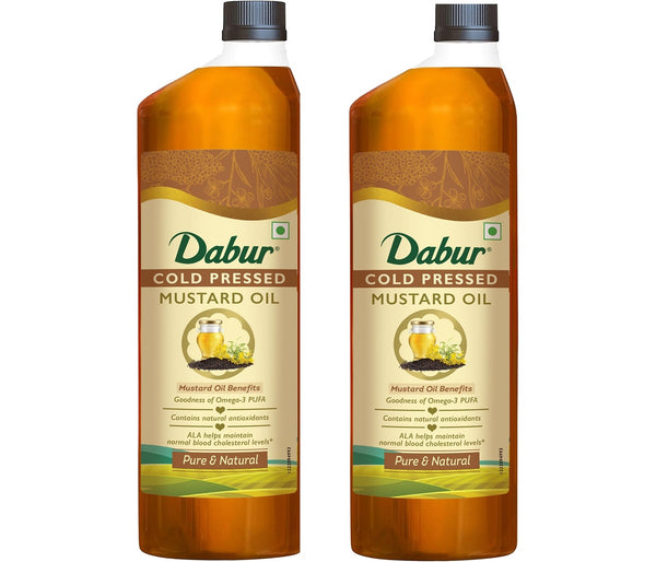 Dabur Cold Pressed Mustard Oil | Rich in Omega 3 | Pure & Flavorful Cooking Oil
