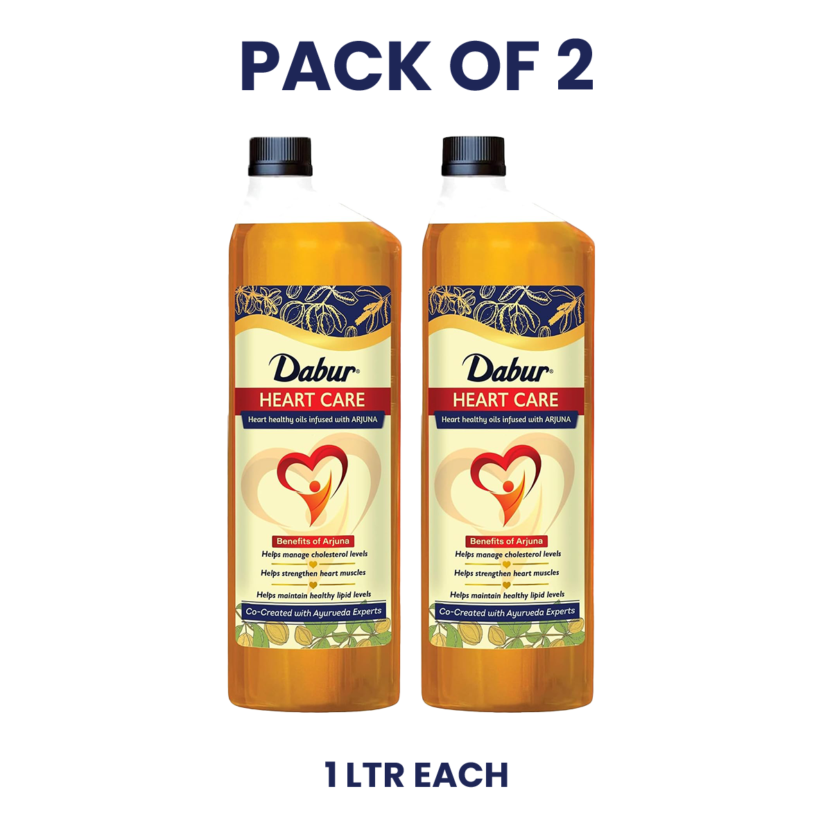 Dabur Heart Care Oil with Arjuna | Rice Bran Oil, Flaxseed oil & Sesame oil | Goodness of MUFA, PUFA and Oryzanol