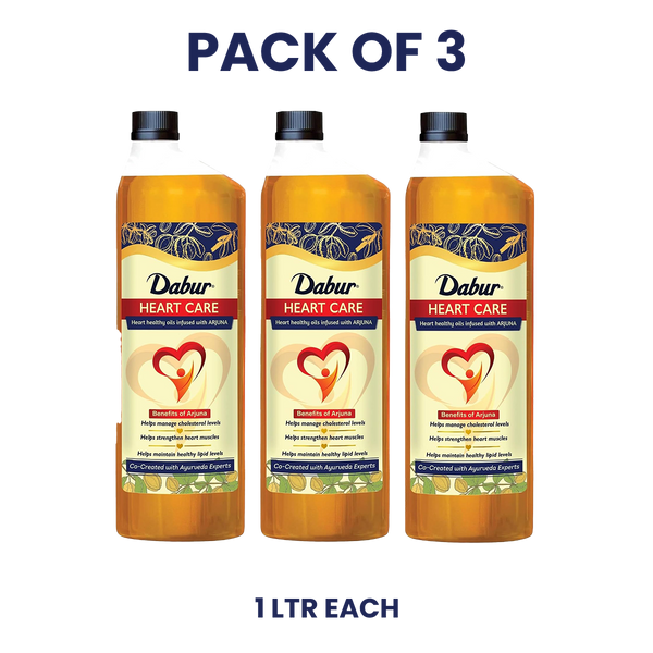 Dabur Heart Care Oil with Arjuna | Rice Bran Oil, Flaxseed oil & Sesame oil | Goodness of MUFA, PUFA and Oryzanol