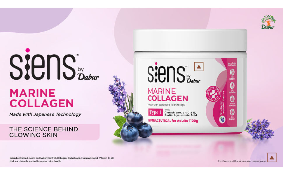 dabur glutathione Buy Siens By Dabur Hydrolyzed Marine Collagen 100 gm - Powder with Glutathione, Hyaluronic Acid & Vitamin C Blueberry Lavender