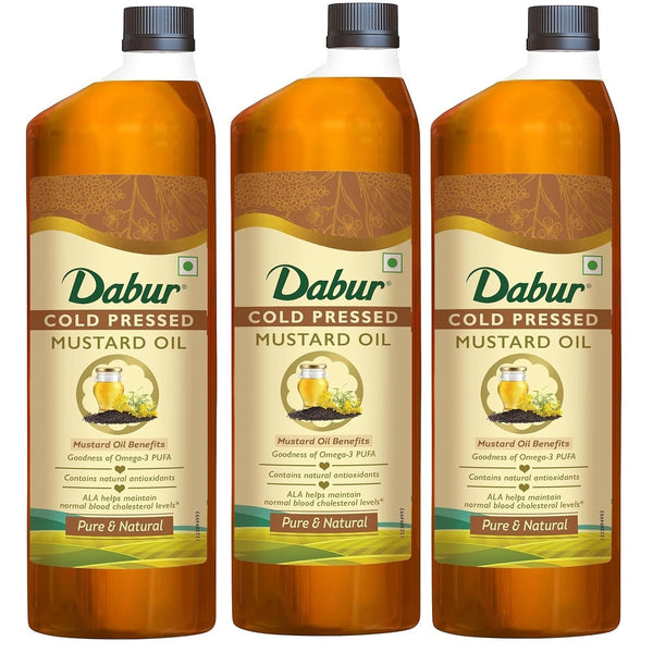 Dabur Cold Pressed Mustard Oil | Rich in Omega 3 | Healthy, Pure & Flavorful Cooking Oil