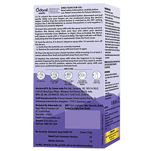 Odonil Exotic Automatic Spray Sensual Dahlia Refill (Pack of 2)