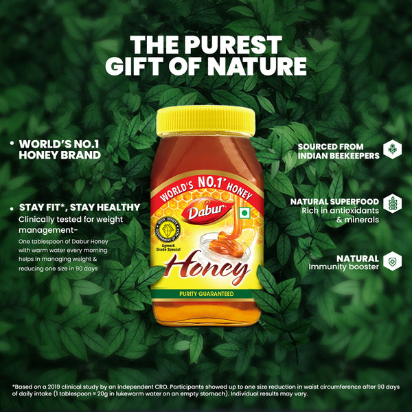 Dabur Honey | World's No.1 Honey Brand with No Sugar Adulteration | For Fitness & Health